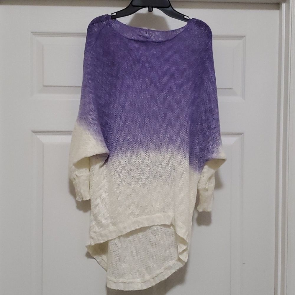 women long sleeve ombre hi low sweatshirt